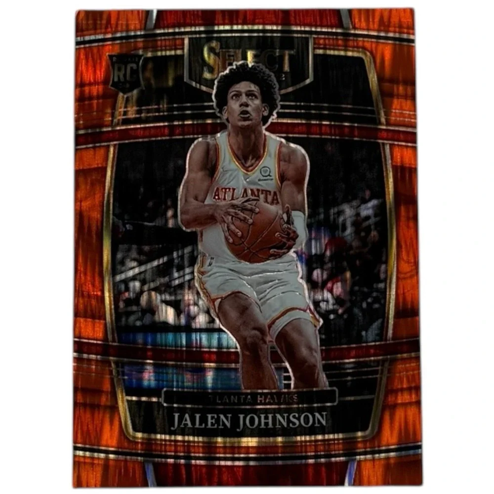 2021-22 Panini Select Orange Flash Prizms Jalen Johnson #17 Rookie Atlanta Hawks